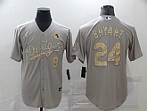 Dodgers 8 & 24 Kobe Bryant Gray Gold 2020 Nike KB Cool Base Jersey,baseball caps,new era cap wholesale,wholesale hats